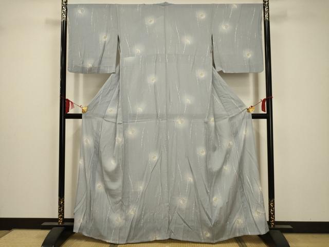 平和屋着物＊夏物 小紋 絽 雪輪文 暈し染め 正絹 逸品 AABA5523sx