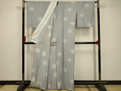 平和屋着物＊夏物 小紋 絽 雪輪文 暈し染め 正絹 逸品 AABA5523sx