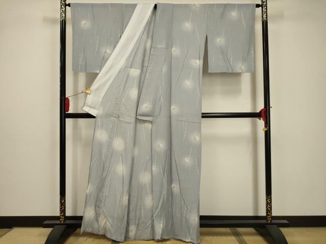 平和屋着物＊夏物 小紋 絽 雪輪文 暈し染め 正絹 逸品 AABA5523sx