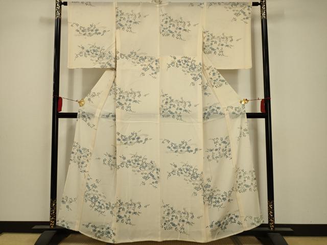 平和屋着物＊夏物 小紋 絽 草花文 正絹 逸品 AABA5524sx