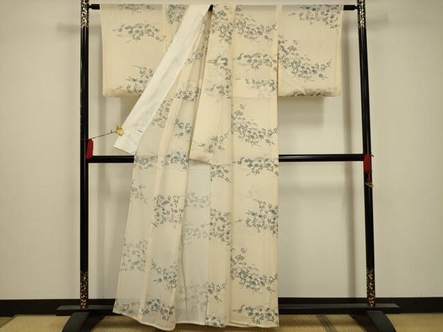 平和屋着物＊夏物 小紋 絽 草花文 正絹 逸品 AABA5524sx
