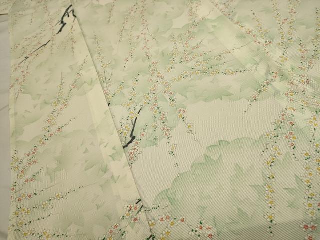 平和屋着物＊夏物 小紋 絽 枝花文 正絹 逸品 AABA5526sx