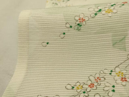 平和屋着物＊夏物 小紋 絽 枝花文 正絹 逸品 AABA5526sx