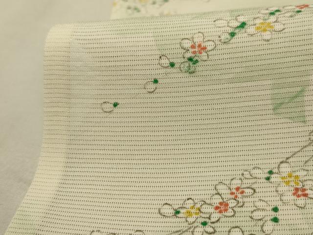 平和屋着物＊夏物 小紋 絽 枝花文 正絹 逸品 AABA5526sx