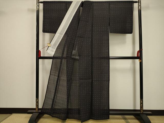 平和屋着物＊夏物 本場大島紬 夏大島 紗 幾何学文様 正絹 逸品 AABA5527sx