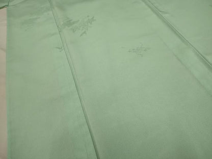 平和屋着物＊夏物 色無地 縦絽 花筏紋紗 錆青磁色 正絹 逸品 AABA5529sx