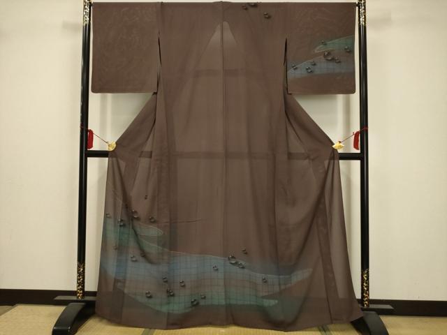 平和屋着物＊夏物 訪問着 絽 水玉 金彩 正絹 逸品 AABA5530sx