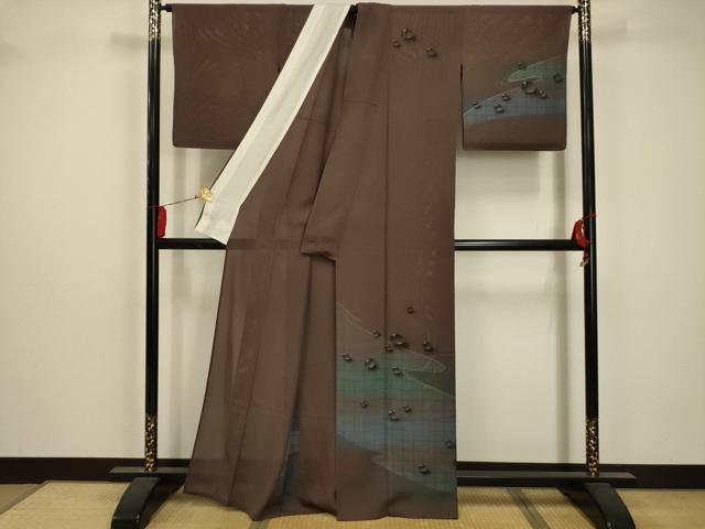 平和屋着物＊夏物 訪問着 絽 水玉 金彩 正絹 逸品 AABA5530sx