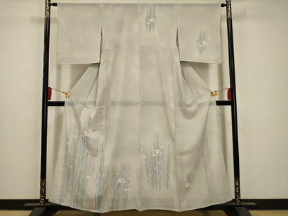平和屋着物＊夏物 訪問着 絽 草花文 暈し染め 正絹 逸品 AABA5531sx