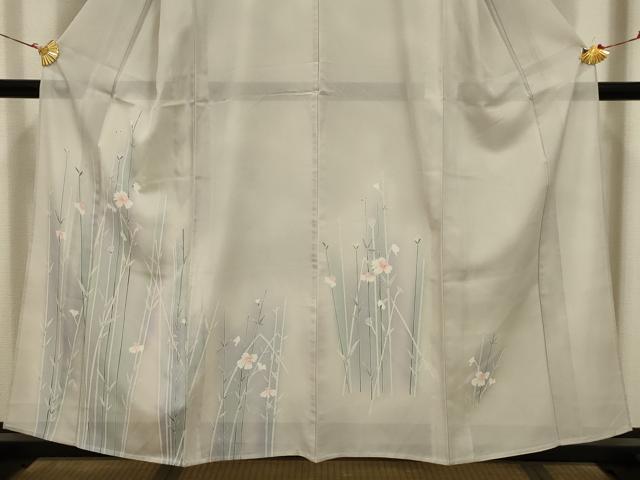 平和屋着物＊夏物 訪問着 絽 草花文 暈し染め 正絹 逸品 AABA5531sx