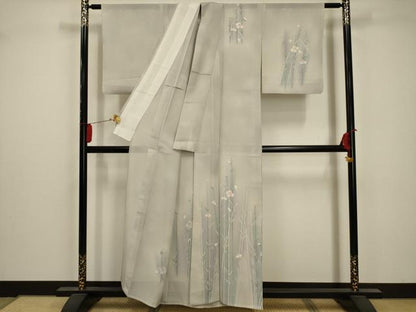 平和屋着物＊夏物 訪問着 絽 草花文 暈し染め 正絹 逸品 AABA5531sx