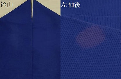 平和屋着物＊夏物 色無地 絽 瑠璃紺色 正絹 逸品 AABA5532sx