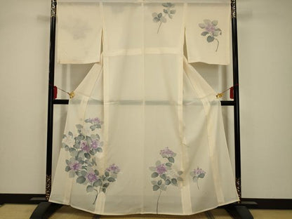 平和屋着物＊夏物 訪問着 絽 紫陽花 銀彩 正絹 逸品 AABA5538sx