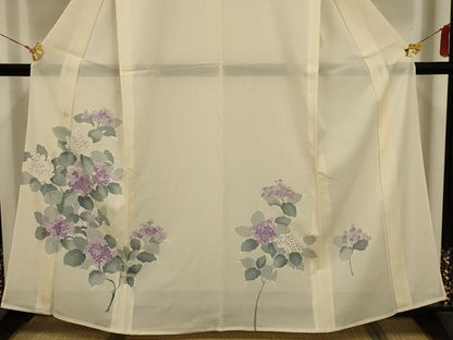 平和屋着物＊夏物 訪問着 絽 紫陽花 銀彩 正絹 逸品 AABA5538sx