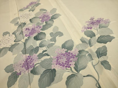 平和屋着物＊夏物 訪問着 絽 紫陽花 銀彩 正絹 逸品 AABA5538sx
