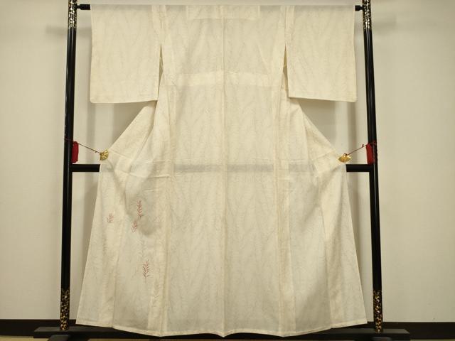 平和屋着物＊夏物 訪問着 絽 刺繍 葉尽くし 正絹 逸品 AABA5540sx