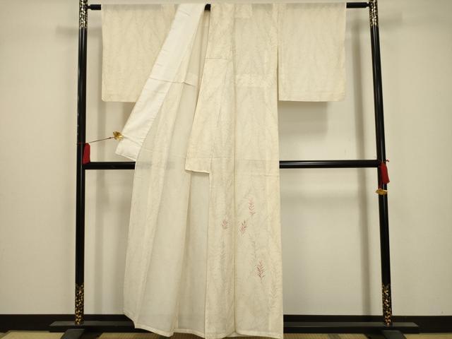 平和屋着物＊夏物 訪問着 絽 刺繍 葉尽くし 正絹 逸品 AABA5540sx
