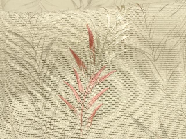 平和屋着物＊夏物 訪問着 絽 刺繍 葉尽くし 正絹 逸品 AABA5540sx