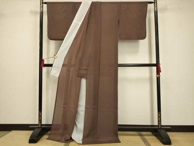 平和屋着物＊夏物 小紋 絽 霞文 ロング丈 正絹 逸品 AABA5541sx