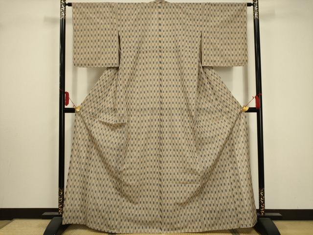 平和屋着物＊夏物 小紋 紗 間道 正絹 逸品 AABA5544sx
