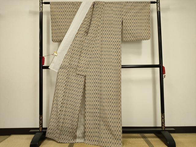 平和屋着物＊夏物 小紋 紗 間道 正絹 逸品 AABA5544sx