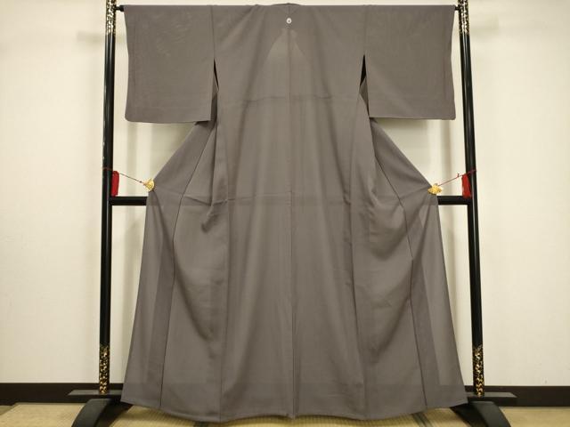 平和屋着物＊夏物 色無地 絽 源氏鼠色 正絹 逸品 AABA5545sx