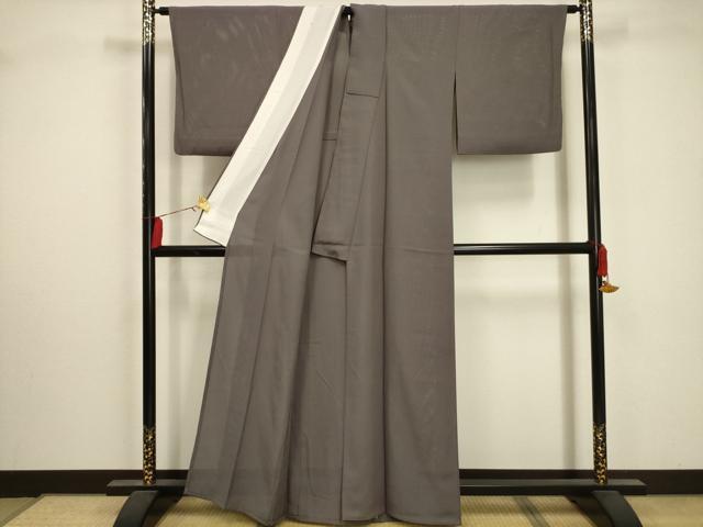 平和屋着物＊夏物 色無地 絽 源氏鼠色 正絹 逸品 AABA5545sx