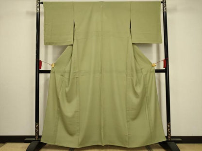 平和屋着物＊夏物 色無地 絽 若葉色 正絹 逸品 未使用 AABA5546sx