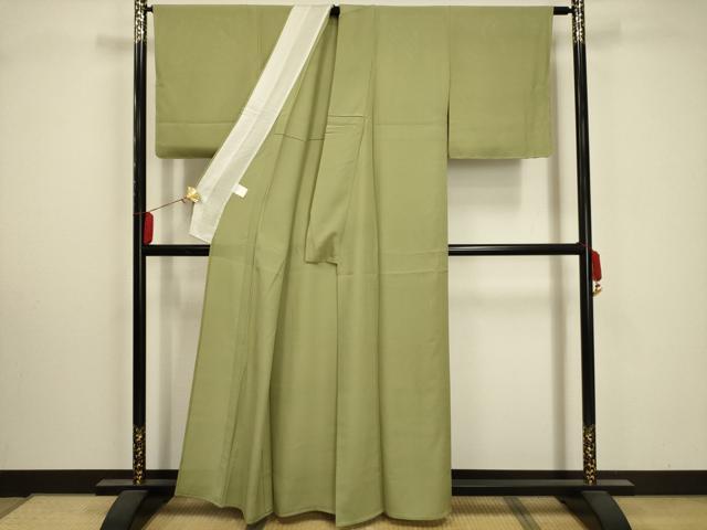 平和屋着物＊夏物 色無地 絽 若葉色 正絹 逸品 未使用 AABA5546sx