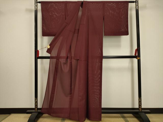 平和屋着物＊夏物 色無地 絽 紅檜皮色 洗える着物 未使用 AABA5547sx