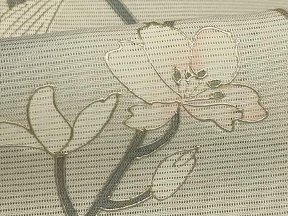 平和屋着物＊夏物 訪問着 絽 草花文 暈し染め 銀彩 正絹 逸品 AABA5548sx