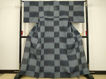 平和屋着物＊夏物 明石ちぢみ 変わり市松文様 やまと誂製 正絹 逸品 AABA5549sx
