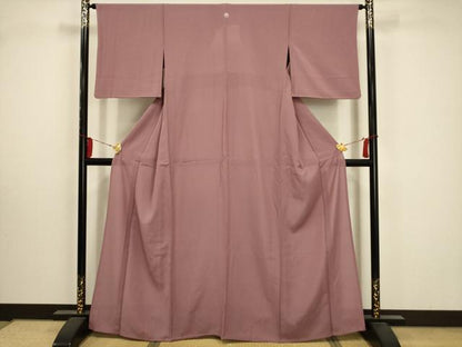 平和屋着物＊夏物 色無地 絽 退紅色 正絹 逸品 AABA5552sx