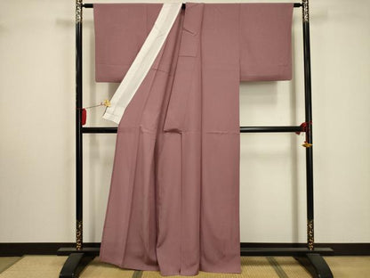 平和屋着物＊夏物 色無地 絽 退紅色 正絹 逸品 AABA5552sx