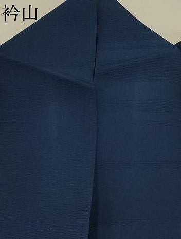 平和屋着物＊夏物 色無地 横段紋紗 留紺色 正絹 逸品 AABA5553sx