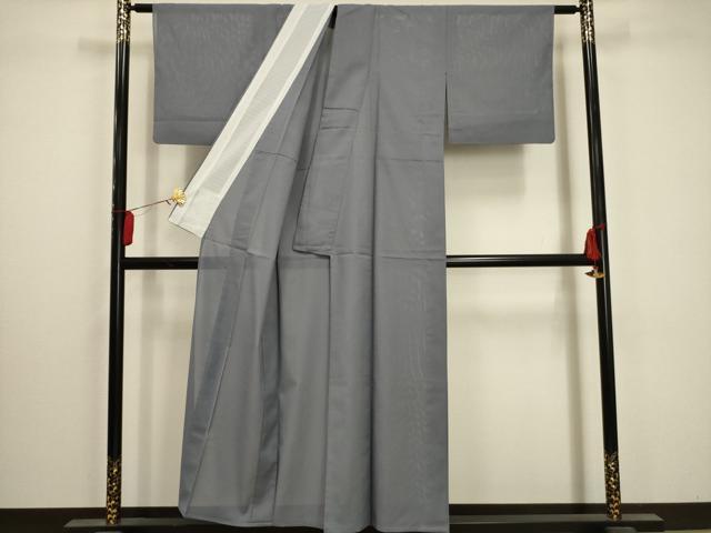平和屋着物＊夏物 色無地 絽 桔梗鼠色 洗える着物 AABA5554sx