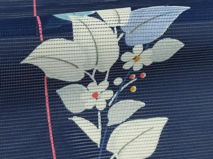 平和屋着物＊夏物 小紋 絽 草花文 洗える着物 AABA5556sx