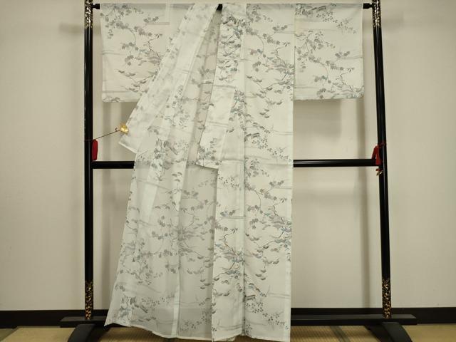 平和屋着物＊夏物 小紋 絽 風景文 洗える着物 AABA5557sx