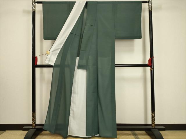 平和屋着物＊夏物 色無地 紗 革色 洗える着物 AABA5559sx
