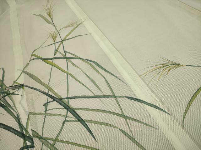 平和屋着物＊夏物　訪問着　絽　芒　銀彩　洗える着物　AABA5562sx