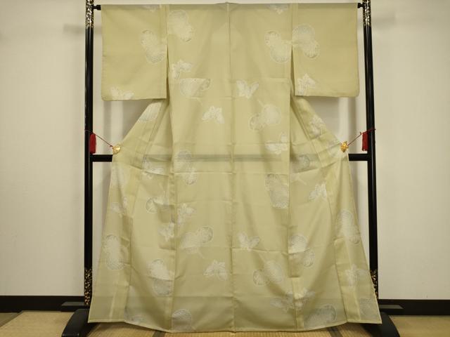 平和屋着物＊夏物 小紋 絽 舞蝶文 洗える着物 AABA5568sx