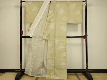 平和屋着物＊夏物 小紋 絽 舞蝶文 洗える着物 AABA5568sx