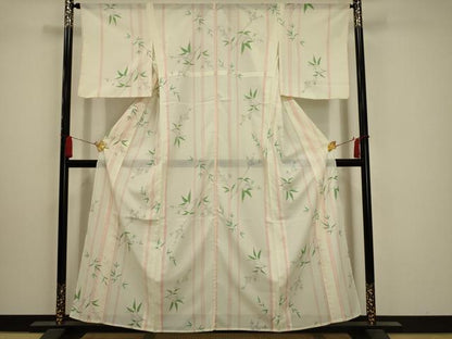 平和屋着物＊夏物 小紋 絽 枝花文 洗える着物 AABA5570sx