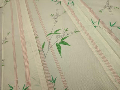 平和屋着物＊夏物 小紋 絽 枝花文 洗える着物 AABA5570sx