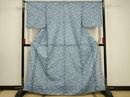 平和屋着物＊夏物 小紋 絽 枝花文 洗える着物 AABA5571sx