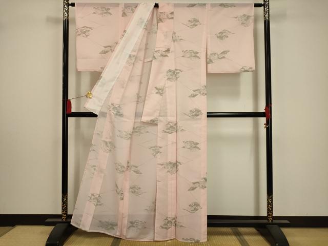 平和屋着物＊夏物 小紋 絽 風景文 洗える着物 AABA5574sx