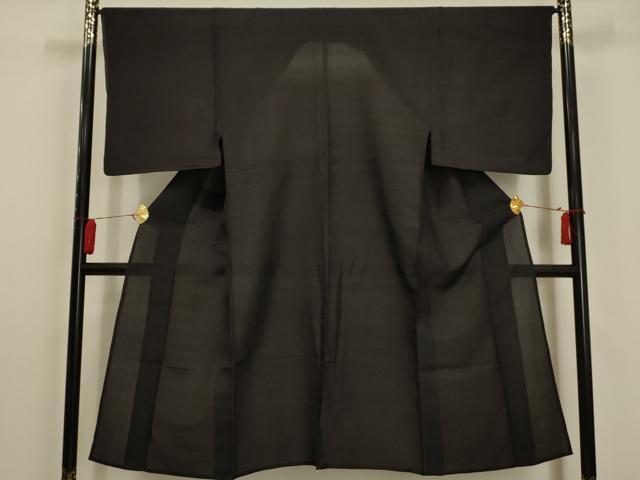 平和屋着物＊夏物 男性 小紋 紗 黒地 正絹 逸品 AABA5577sx