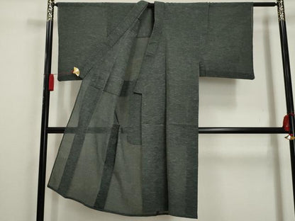 平和屋着物＊夏物 男性 小紋 紗 霞文 洗える着物 AABA5583sx