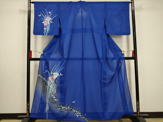 平和屋着物＊夏物 訪問着 絽 花蝶文 洗える着物 AABA5590sx