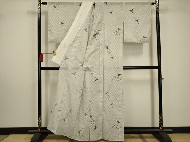 平和屋着物＊夏物 小紋 絽 飛鳥青海波 洗える着物 AABA5591sx